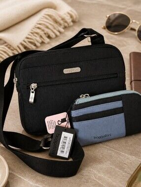 Baggallini Crossbody Bag with Blue Card Wallet NWT